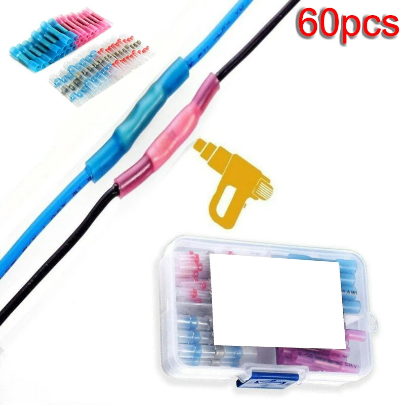 Стыковые Термоусадочные соединители 60 шт. ОБЖИМНАЯ проволока для пайки морской