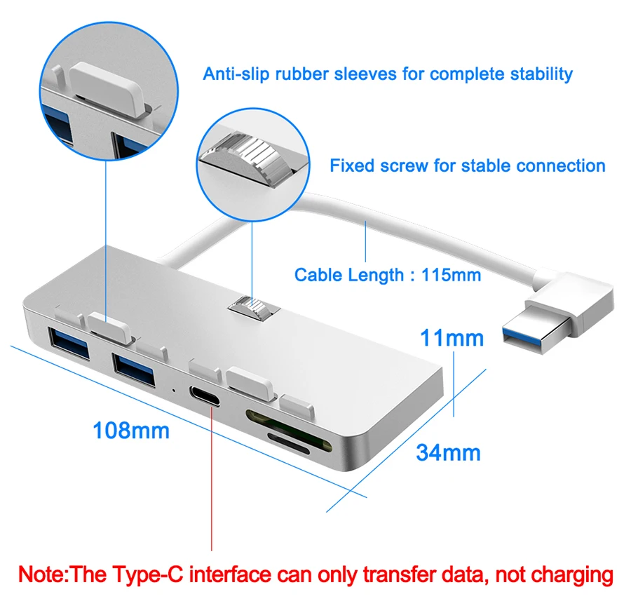 Usb 3 0 концентратор из алюминиевого сплава адаптер с портами сплиттер кардридером