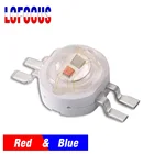 1 Вт 3 Вт Красный Синий светодиодный чип COB SMD диод 2*3 Вт двухцветный самодельный светильник для аквариума 1 Вт 3 Вт 5 Вт 10 Вт светильник вые бусины