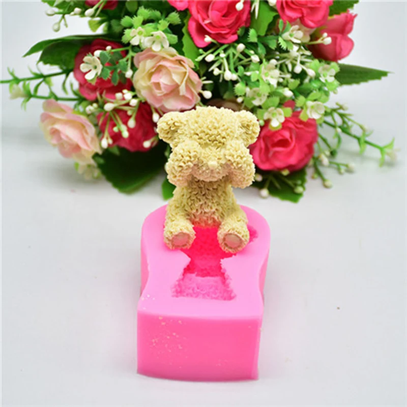 DIY аксессуары для выпечки торта Плюшевый Медведь 3D силиконовая форма украшения инструмент шоколадного