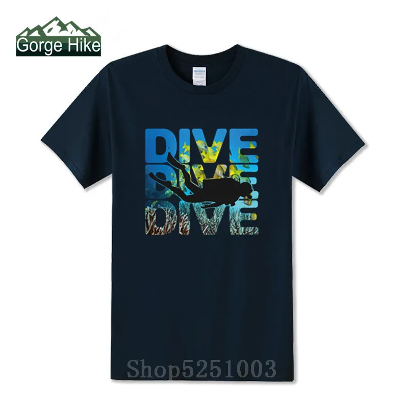 2019 летняя модная мужская футболка для дайвинга с аквалангом повседневная