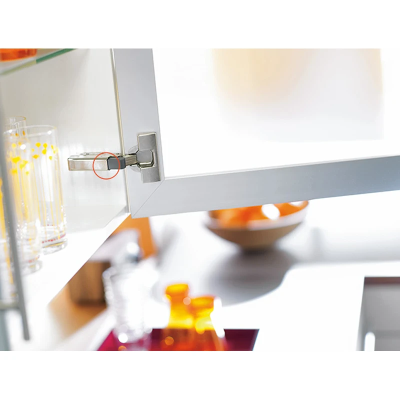 Прямая рукоятка полный оверлейный шарнир для дверей Никель отделка