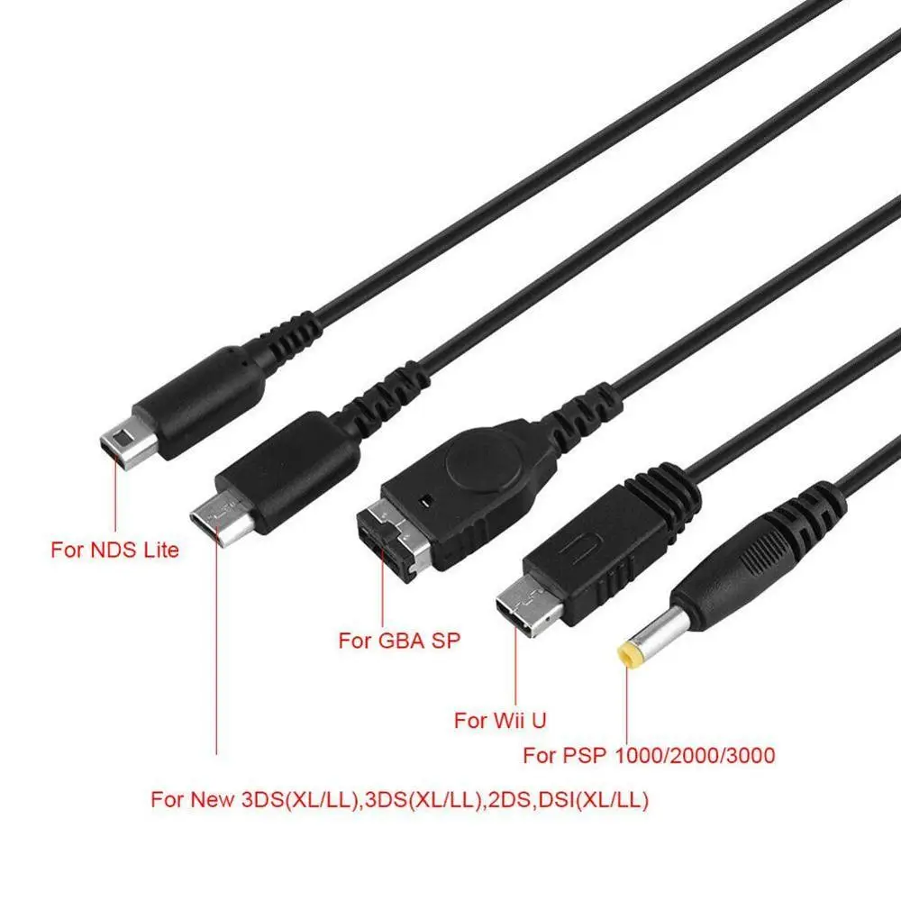 USB зарядный кабель 5 в 1 для Nintendo 3DS XL NDS Lite NDSI LL WII U зарядное устройство Sony 1000/ 2000 |
