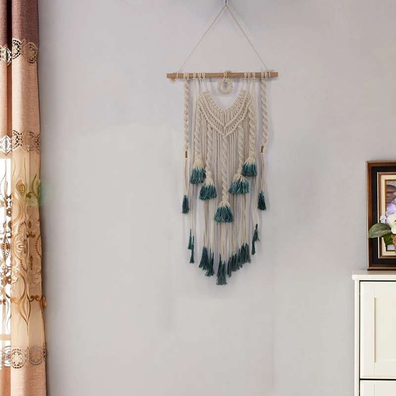 

Macrame Woven Wall Hanging Boho Style Bohemian Home Geometric Art Decor Beautiful Apartment Dorm Room Decoration 84cm