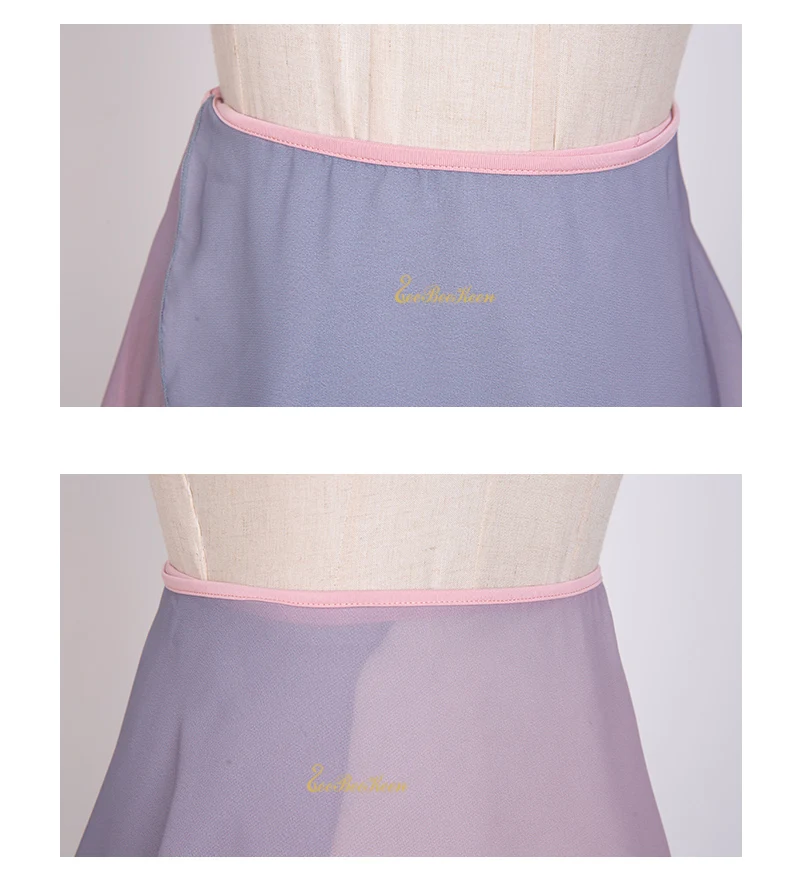 Ballerina Chiffon Dance Yoga Practice Skirt Women short Gradient Skirt Teachers Gymnastics Ballet Wrap skirt Ballet Dance Skirt