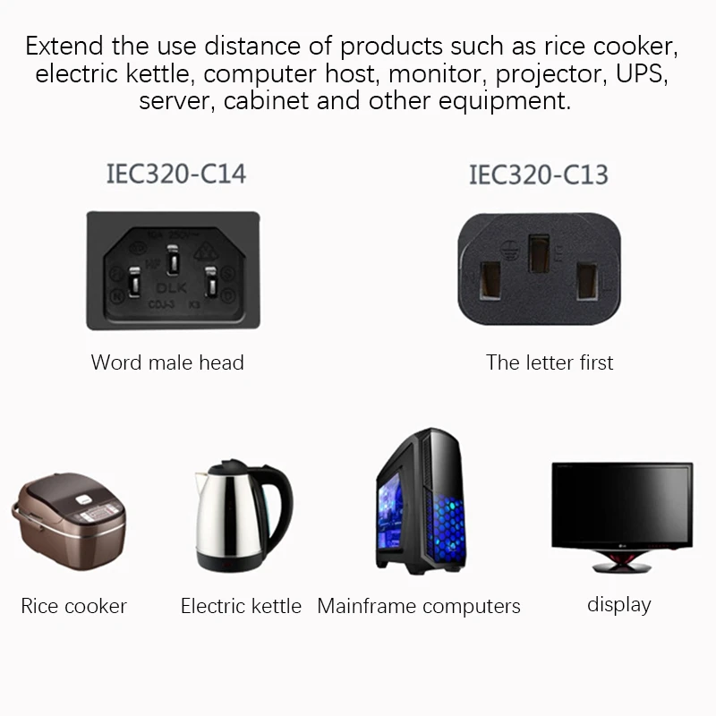 Power Extension Cord Iec320 C13-C14 Independent Control Switch For Computer Host Monitor(0.) | Обустройство дома