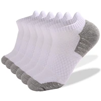 6 pairs men sport socks outdoor breathable cotton moisture wicking cushion athletic fitness running hiking low cut ankle sock
