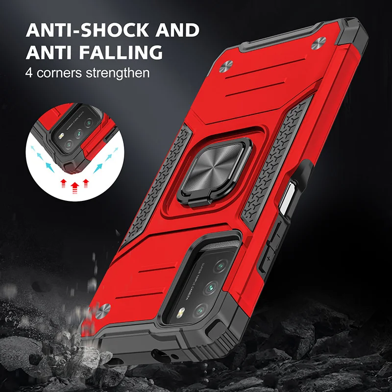 applicable to xiaomi poco m3 armor anti falling protective case hongmi note10 k40pro kemeng armor mobile phone case free global shipping