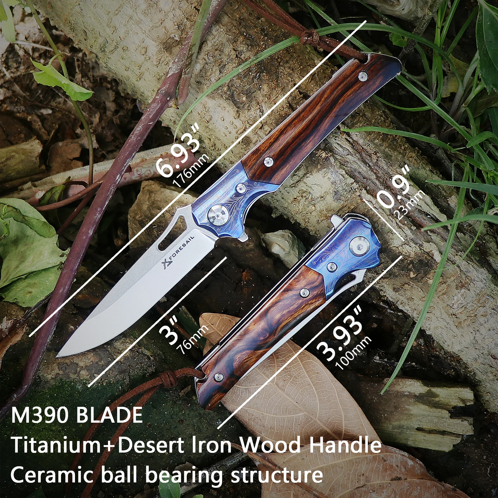 Стальной складной нож FORESAIL- M390 карманный уличные острые тактические ножи 3 9 дюйма
