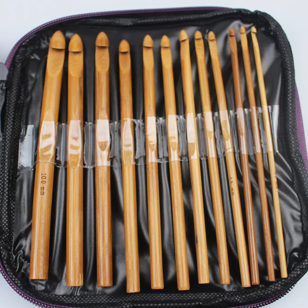 Бамбуковый вязальный крючок 2 в 1 мм 10 20 шт. набор спиц для переплетения вязания с