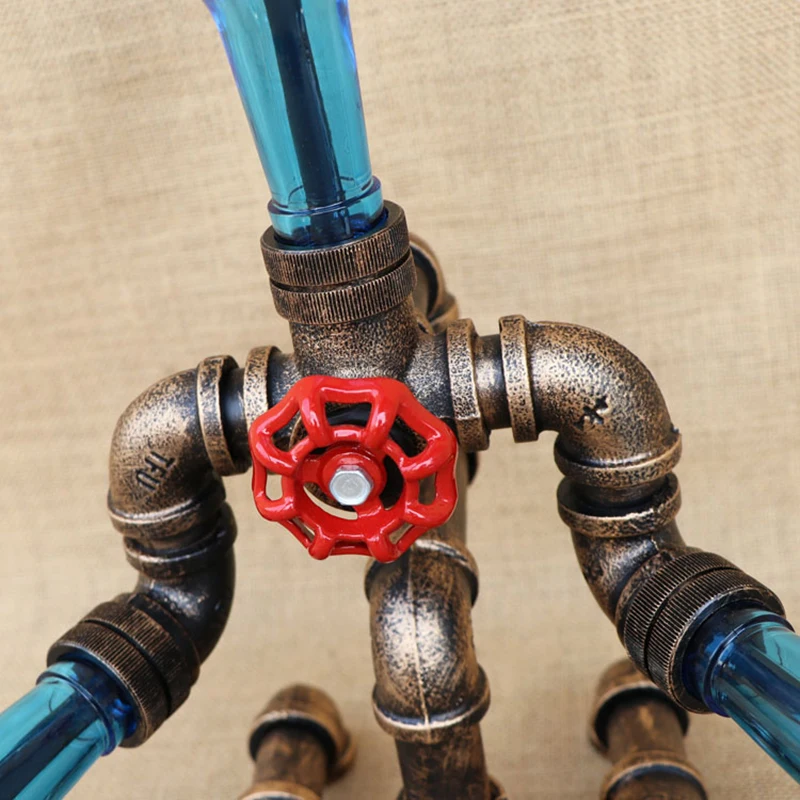 Винтаж стеклянный абажур бутылка Настольный светильник включают в себя G4 лампы