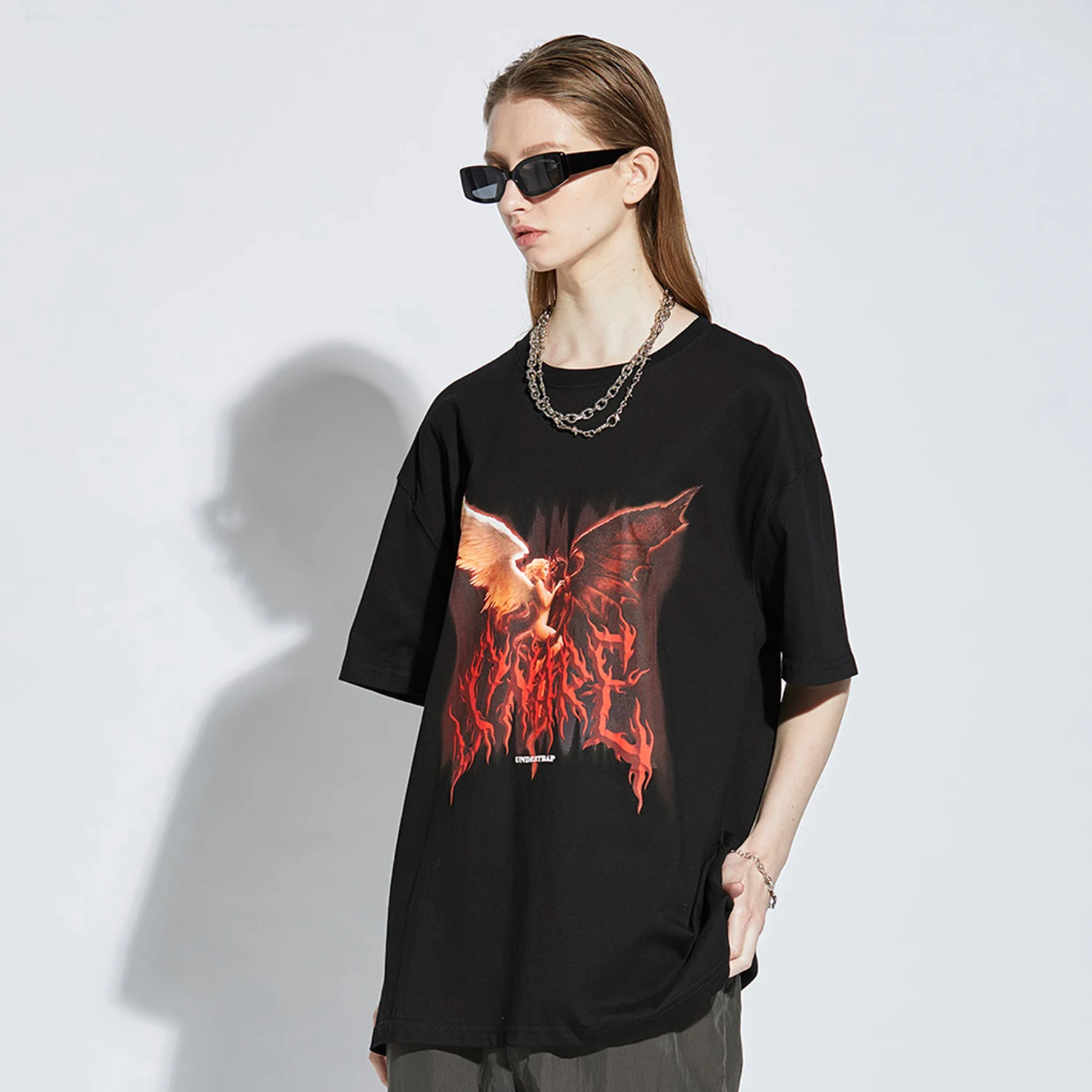 Темная Мужская футболка с принтом красавица чудовище летняя модная уличная 2020