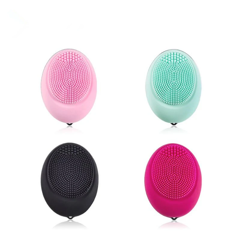 Silicone Electric Facial Cleansing Brush Sonic Vibration Mini Face Cleaner Deep Pore Cleaning tool Waterproof Massage | Красота и