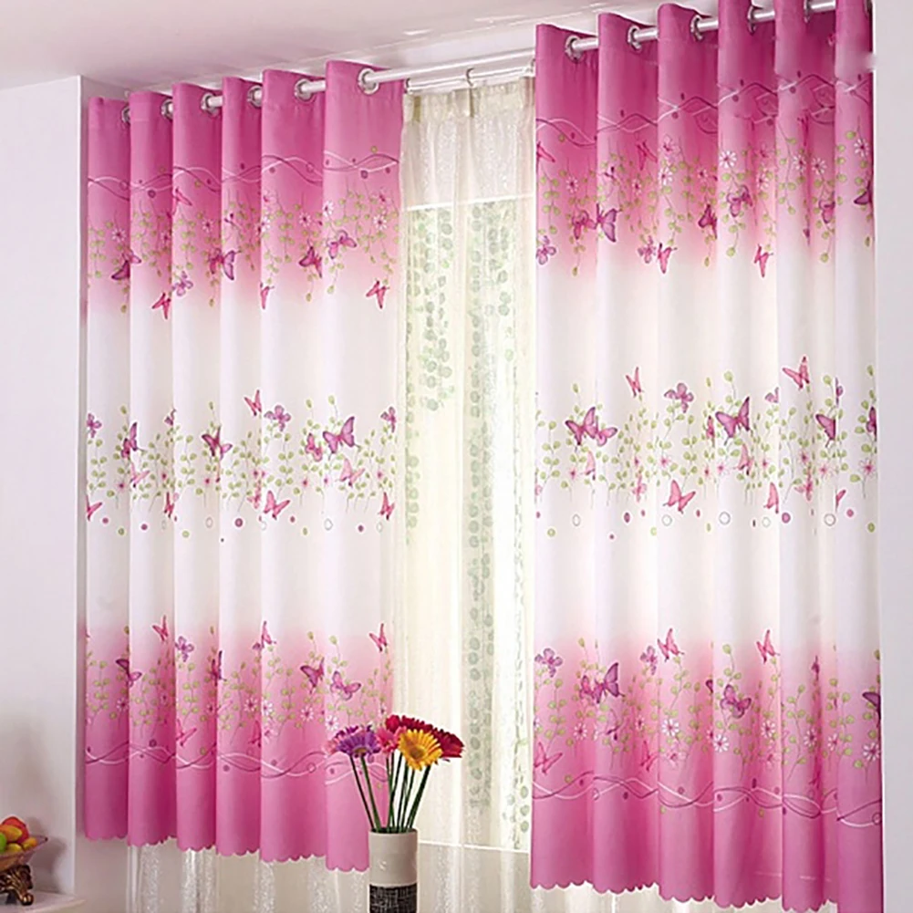 

200cm*100cm Butterfly Short Window Curtains for Living Room Curtains for BedroomButterfly Curtain for Girl Princess