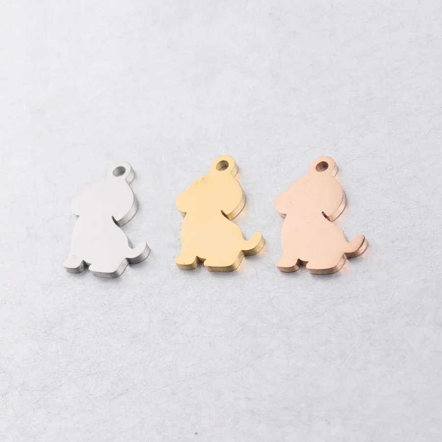 

5pcs 12*21mm Mirror Polish Blank Dog Shape Charm Stainless Steel pendant for Necklace/bracelet DIY Women Handmade Jewelry making
