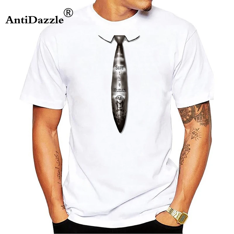 Лидер продаж летние мужские модные повседневные футболки с галстуком уличная