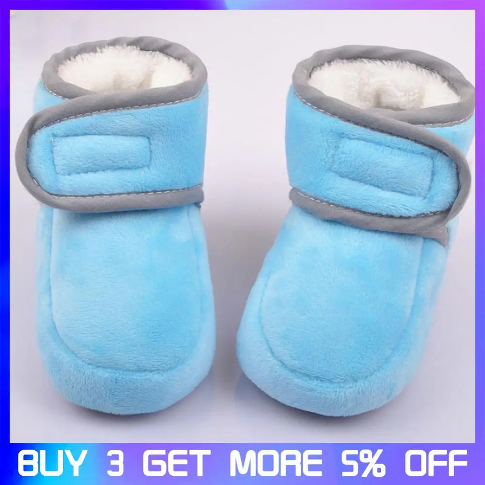 Детские зимние теплые ботинки для новорожденных мальчиков и девочек мягкая