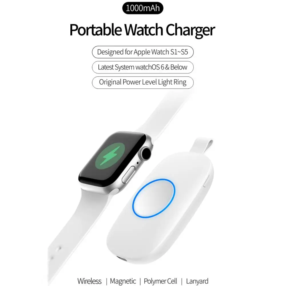 Беспроводное зарядное устройство USB для Apple Watch Series 5 1000 мАч 4/3/2/1 iWatch 2020 |