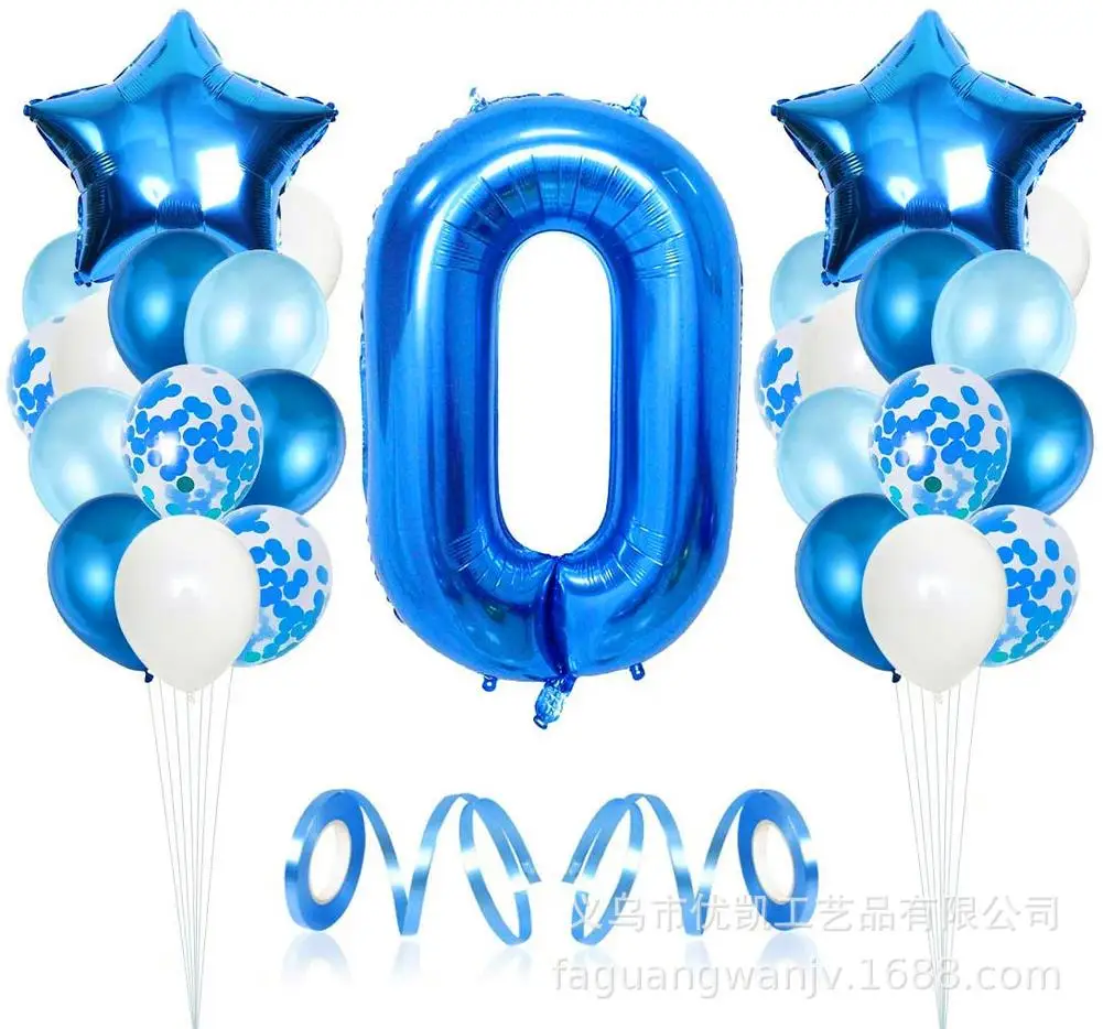 

Birthday Decoration Balloon Blue Aluminum Film Balloon Set For Kids Birthday Party Decoration