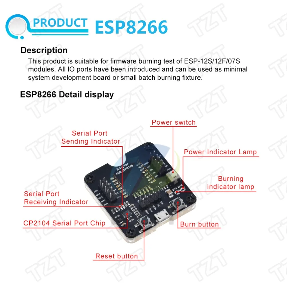 ESP8266 ESP-WROOM-32 ESP32-WROVER макетная плата Тесты сжигание приспособление инструмент загрузчик для ESP-12F ESP-07S ESP-12S ESP8266