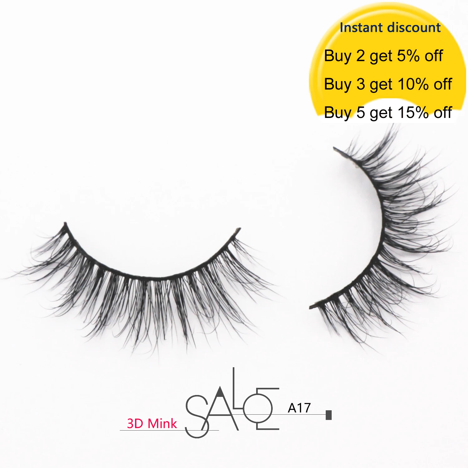 Натуральные ресницы Короткие норковые ручная работа полная полоса многоразовые