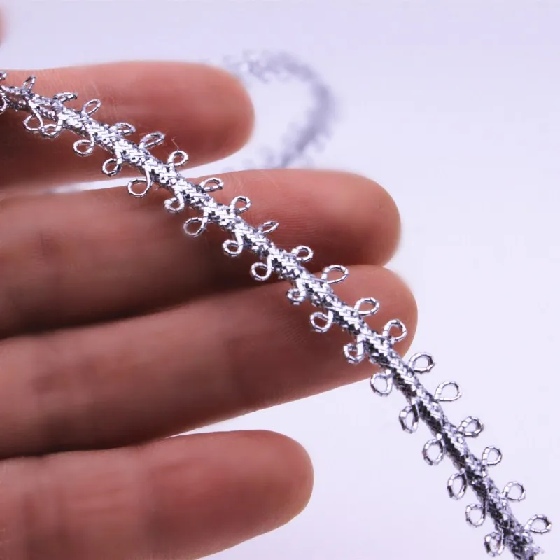 1 м последняя аппликация высокое качество кружевная ткань 0 8 см серебряная лента