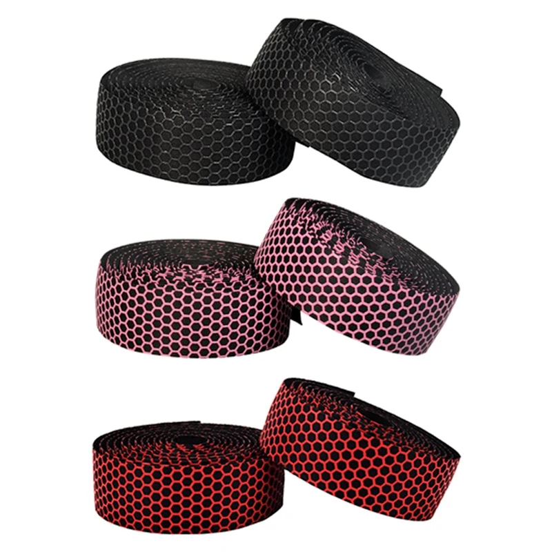

Road Handlebars with Anti-Slip Honeycomb Texture Silicone Surface, Wrap Belt, Shock Absorption Strap