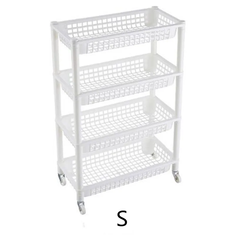

Kitchen Storage Rack Slim Slide 4 Layer Gap Plastic Bathroom Shelf Wheels Tower Movable AssembleSpace Saving Organizer