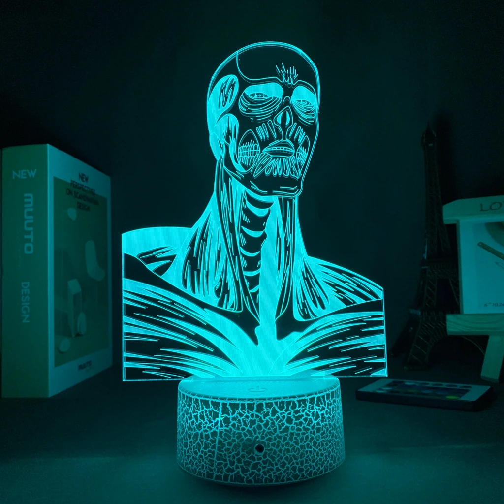 

Acrylic Table Lamp Anime Light Attack on Titan Colossus Titan for Bedroom Decor Night Light Kid Birthday Gift Shingeki No Kyojin