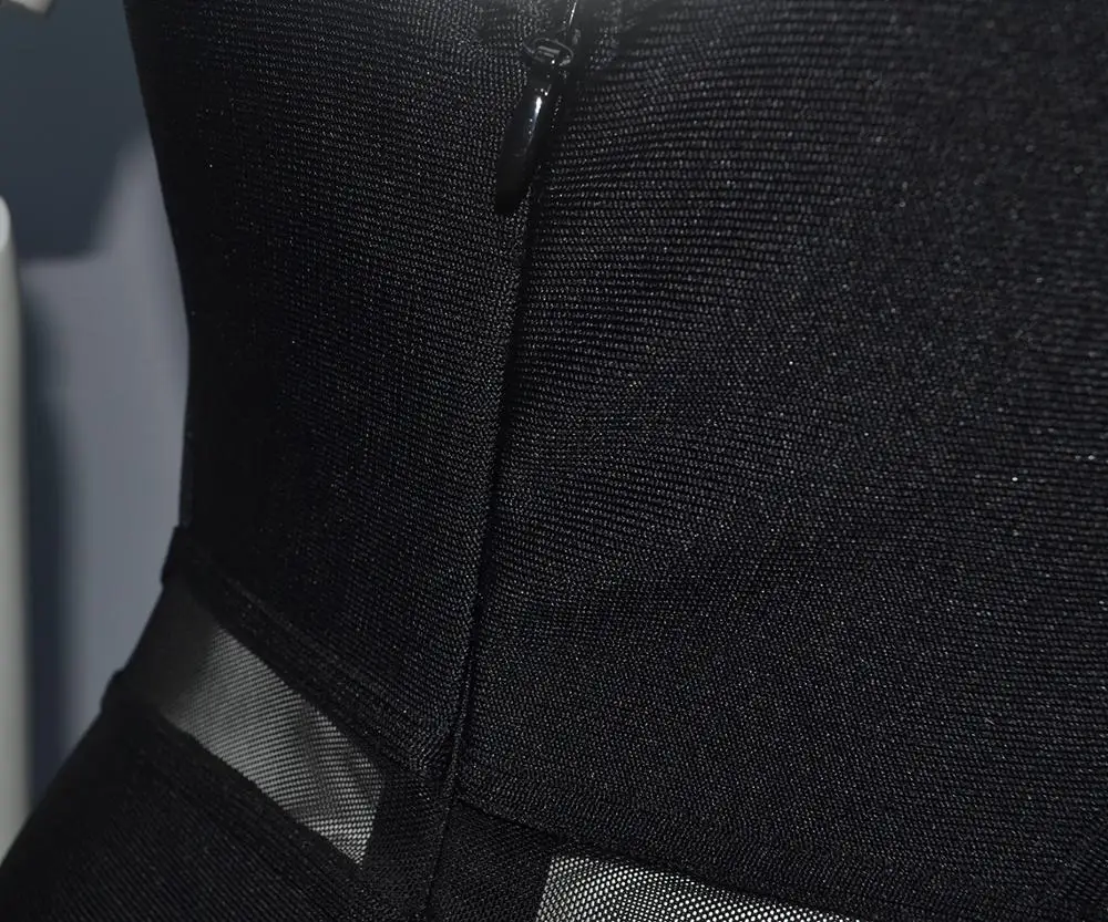 

High Quality 2020 Fall Black Women's Bodycon Bandage Jumpsuit Sexy O-neck Sleeveless Hollow Club Celebrity Party Jumpsuit