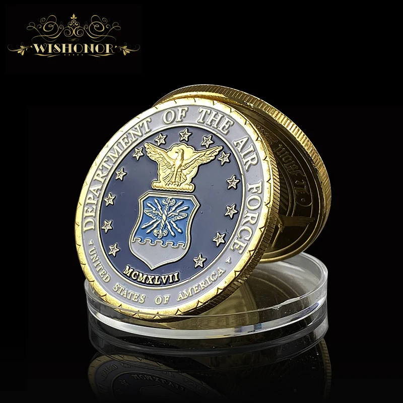 Новые товары 2017 позолоченные монеты армии США военные отдела ВВС для