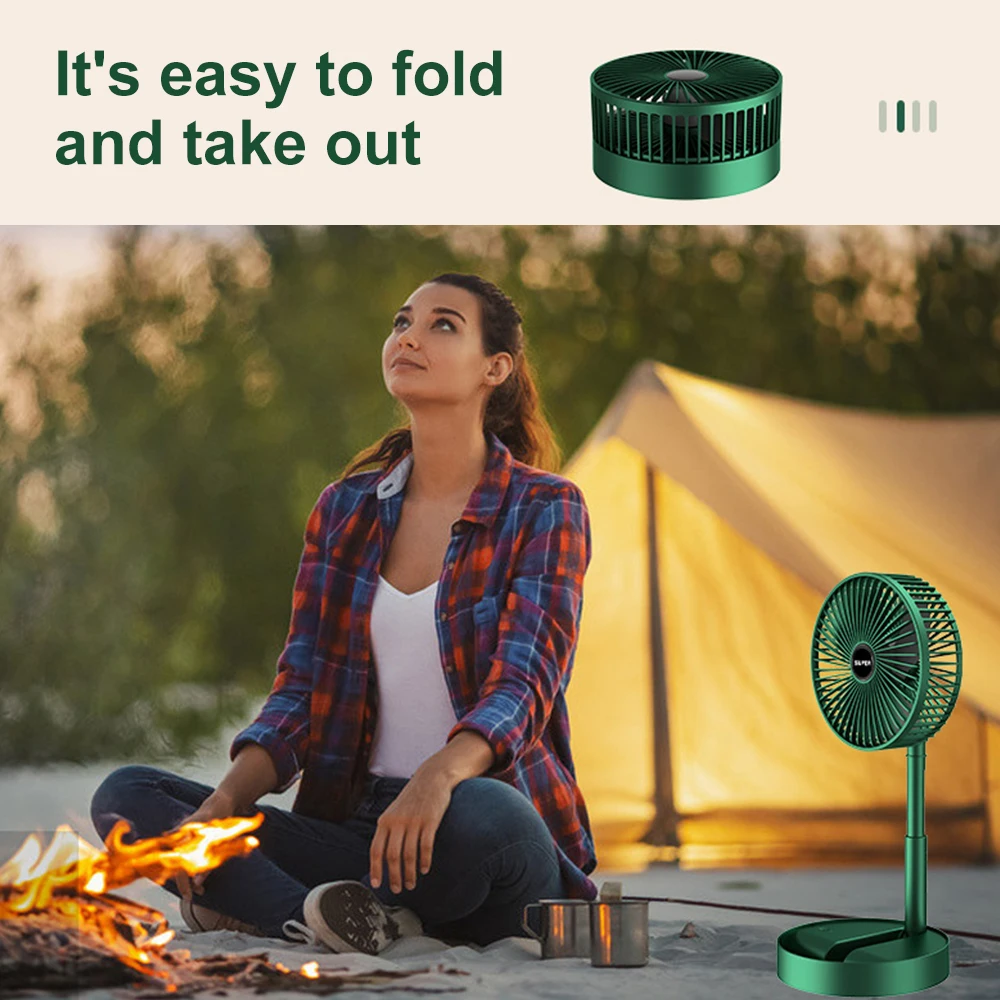 

Portable USB Rechargeable Fan Office Household Foldable Telescopic Fan Low Noise High Battery Life Standby Mini Electric Fan