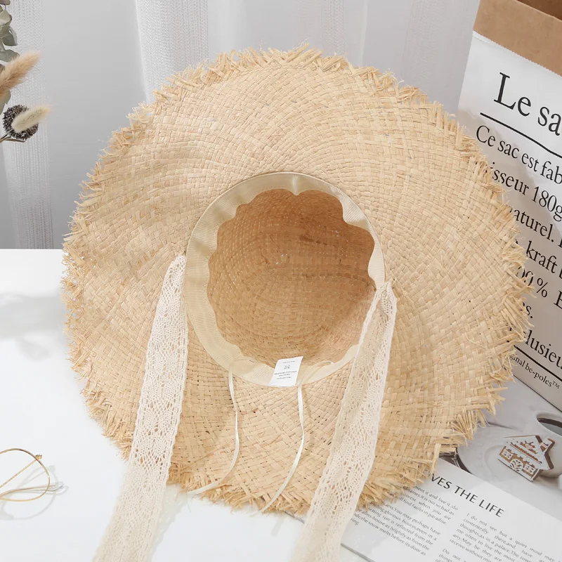 Шляпа из рафии с широкими полями женская складная Соломенная Панама уличная