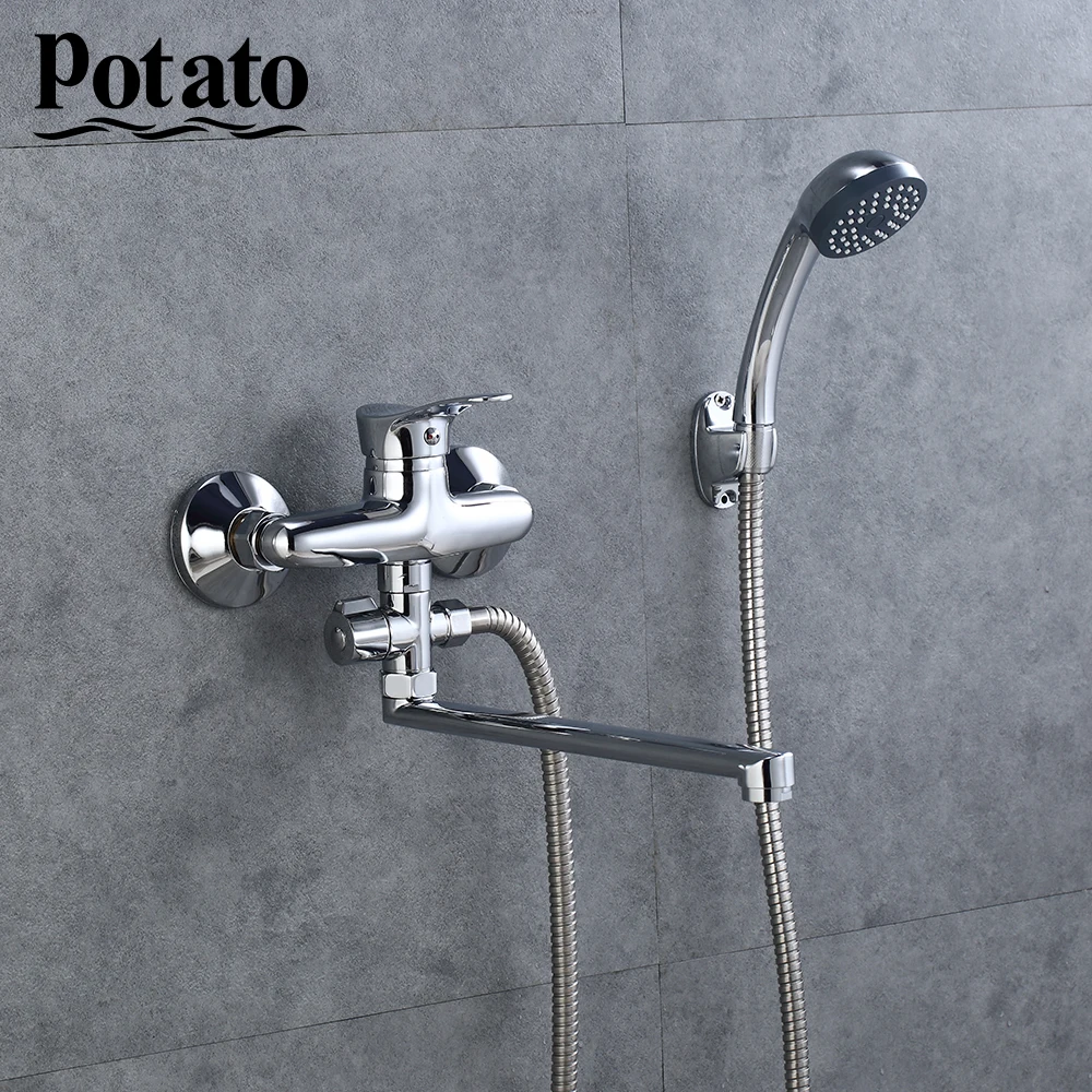 

Potato Bathroom Faucets Economic Type Cheap Tap Wall Mounted Hot And Cold Water Faucet For Bathroom With Shower Head p21214