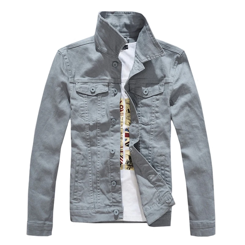 Джинсовые куртки мужские однотонные джинсы куртка приталенная джинсовая 2018