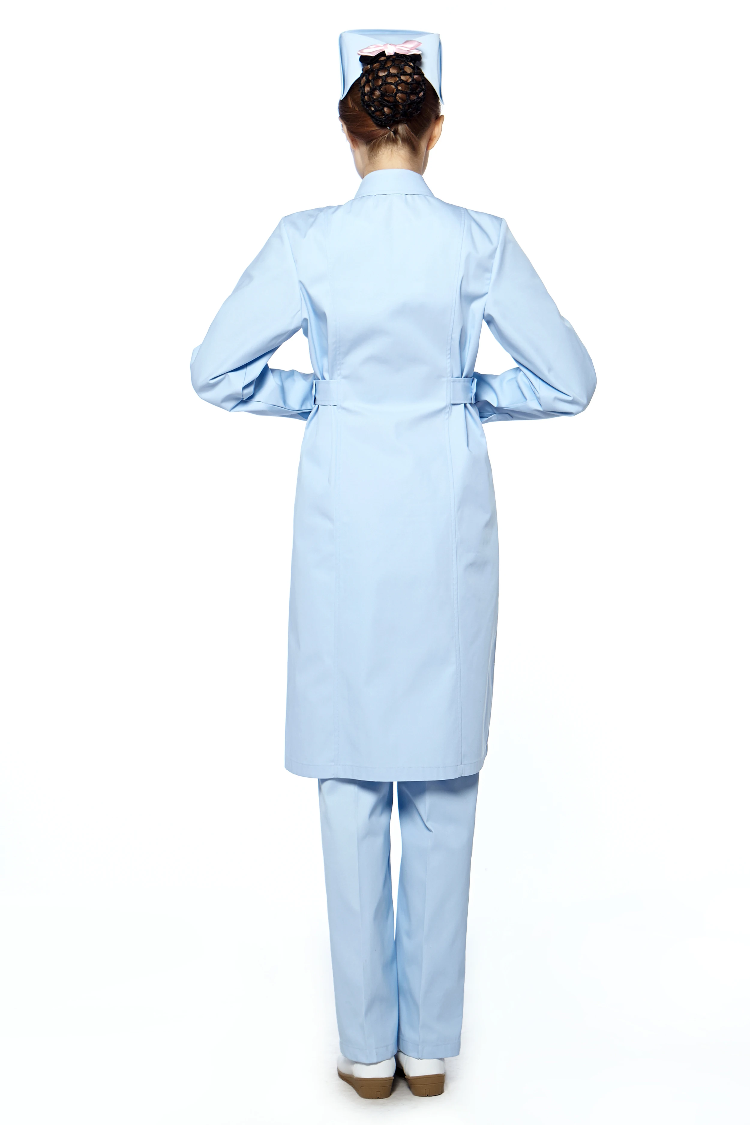 С длинным рукавом синий медсестры платье для Рабочая одежда больниц форма