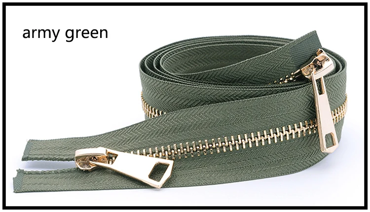 army green 2 шт. Meetee 5# металлическая молния 120 см двойные ползунки открывающиеся молнии для шитья пуховая куртка пальто аксессуары для одежды DIY Портной ремесло - Цвет: army green