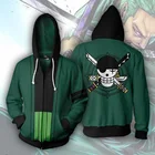 Косплей Аниме ONE PIECE Roronoa Zoro 3D печатные толстовки с капюшоном толстовки для мужчин весна осень куртки кардиган пальто Топы Prop