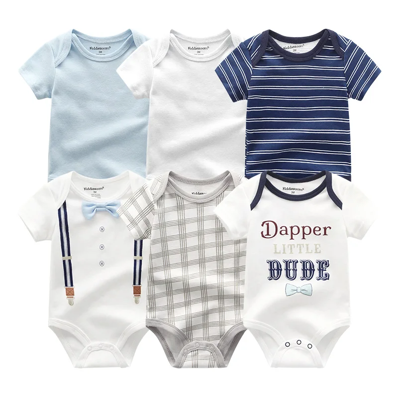 baby boy 11 6 шт./лот, одежда для маленьких мальчиков с изображением единорога хлопковая детская одежда комбинезоны для новорожденных от 3 до 12 месяцев, одежда для маленьких девочек roupa de bebe - Цвет: baby boy 11