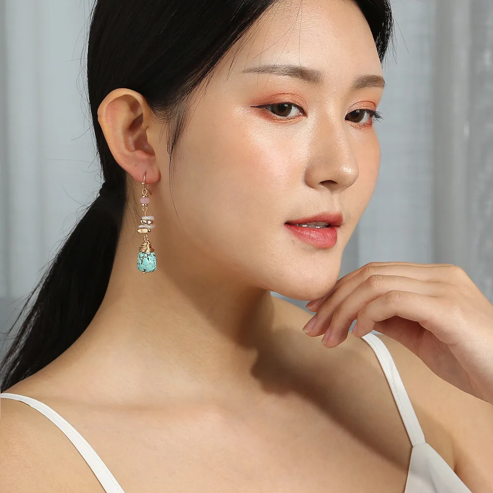 

Krasivaya Natural Stone With Pearl Earrings For Women Fashion Jewelry Trendy Gift