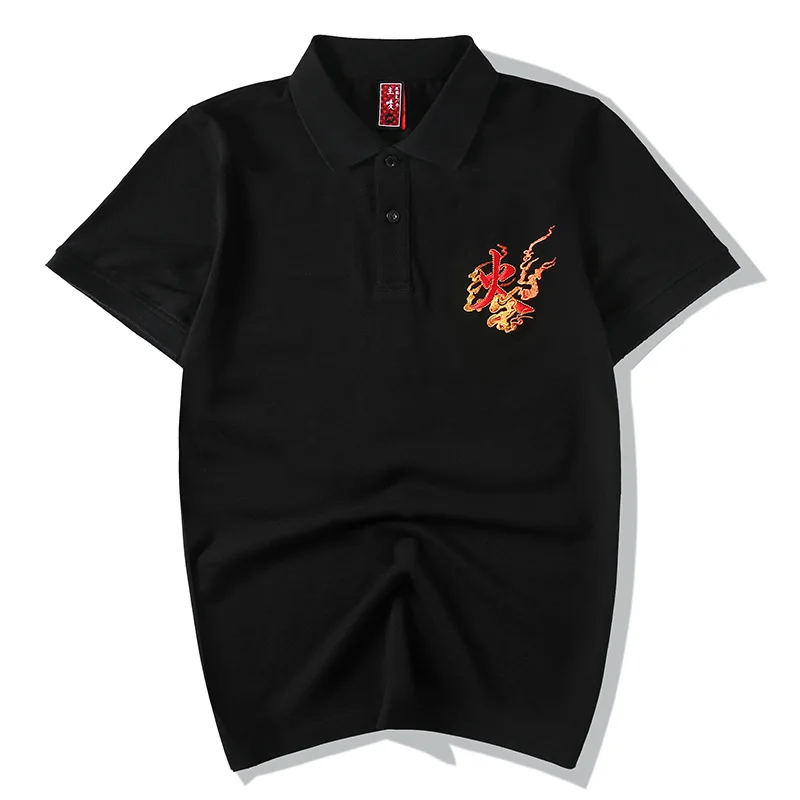 Новинка лета 2020 китайская Ретро рубашка-поло с вышивкой Феникса тяжелой
