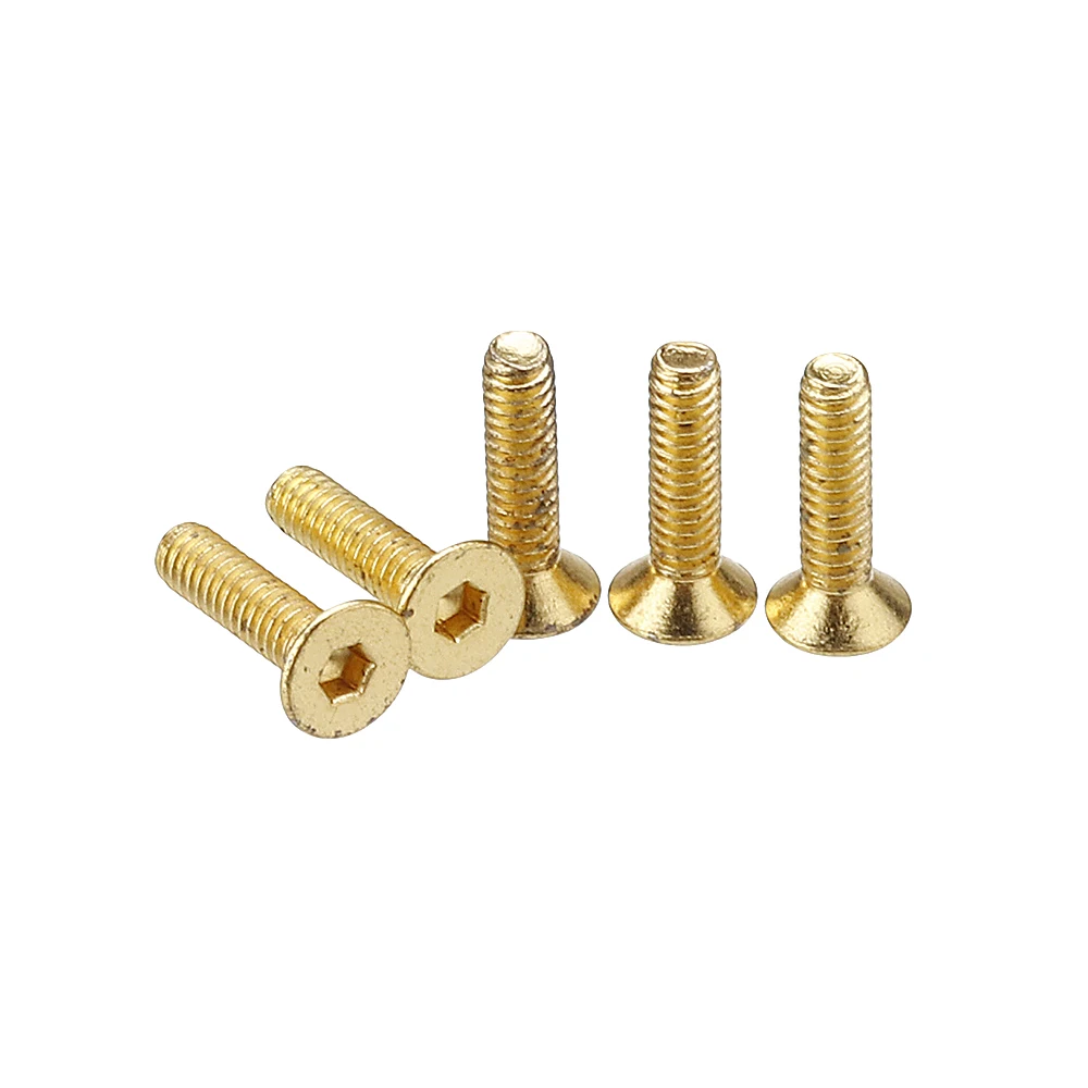 Suleve M2.5AH2 50Pcs Titanium Plated M2.5 Hex Socket Flat Head Countersunk Screws Alloy Steel 12.9 Grade Screw Bolt 5-12mm | Обустройство