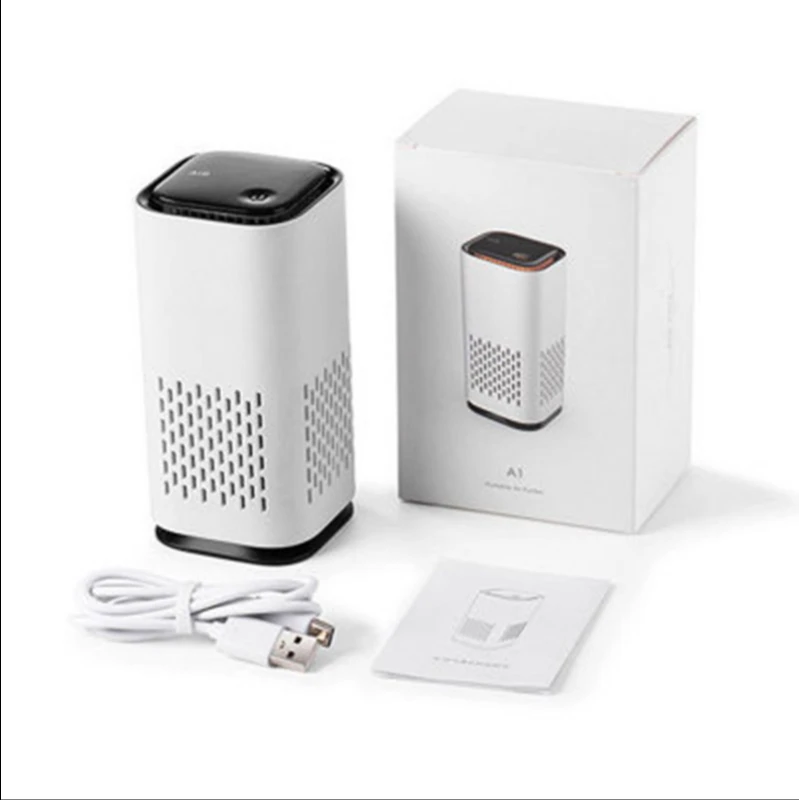 

Household Automobile Air Purifier Dust Smoker Pollen Pet Dander Belt High Efficiency Filter Luminous Portable Purifier