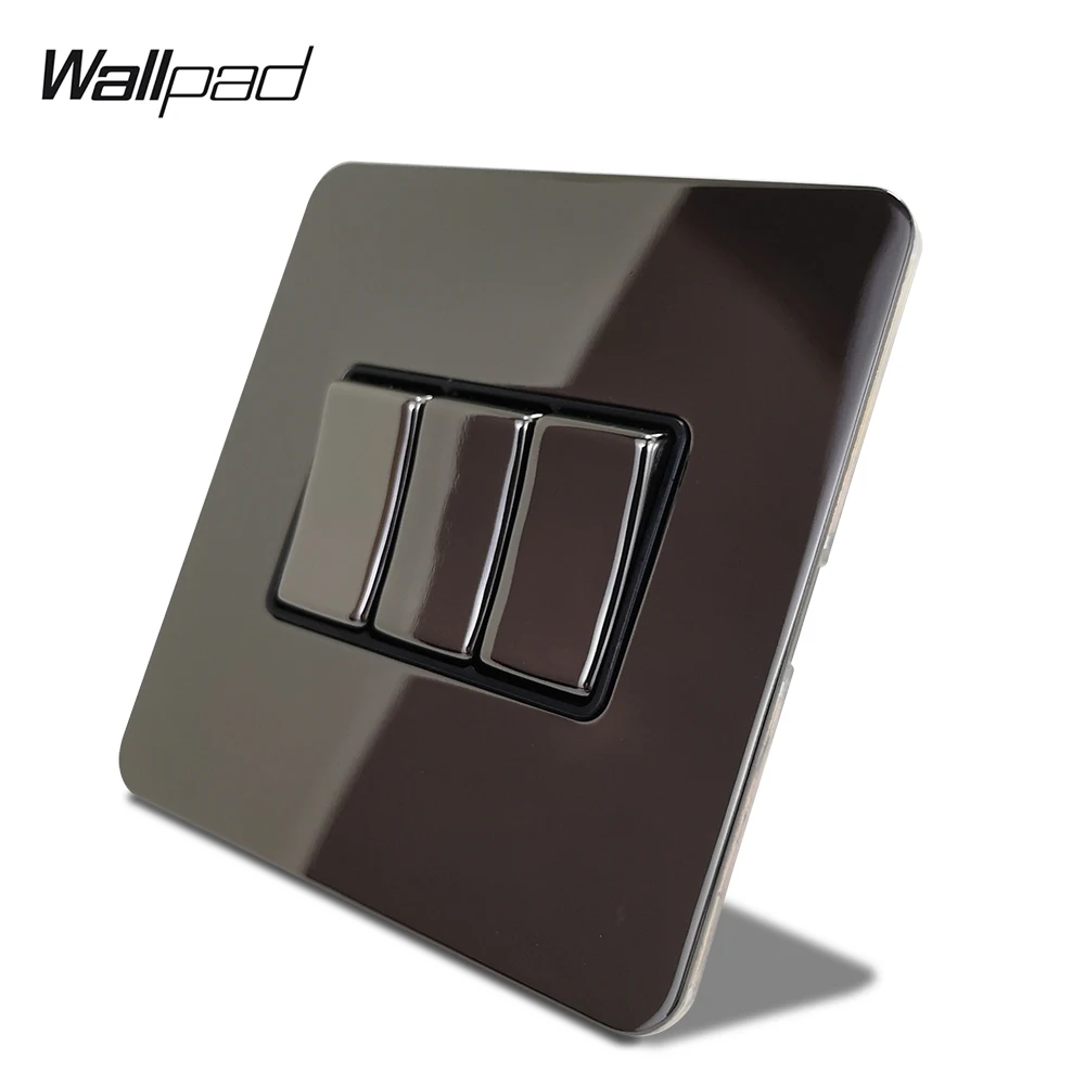 Wallpad H6 черный никель 3 банды 1 способ 2 Way светодиодный Электрический Кулисный