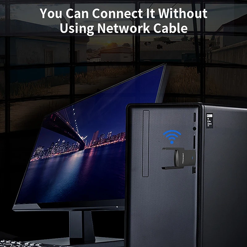 

924AC Wireless Network Card, 5G+2.4G Gigabit USB3.0 Dual-Band Wireless WiFi Network Card, 1300M Computer Wifi Receiver