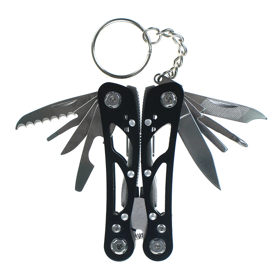 Портативные уличные многофункциональные мини складные плоскогубцы зубчатый нож