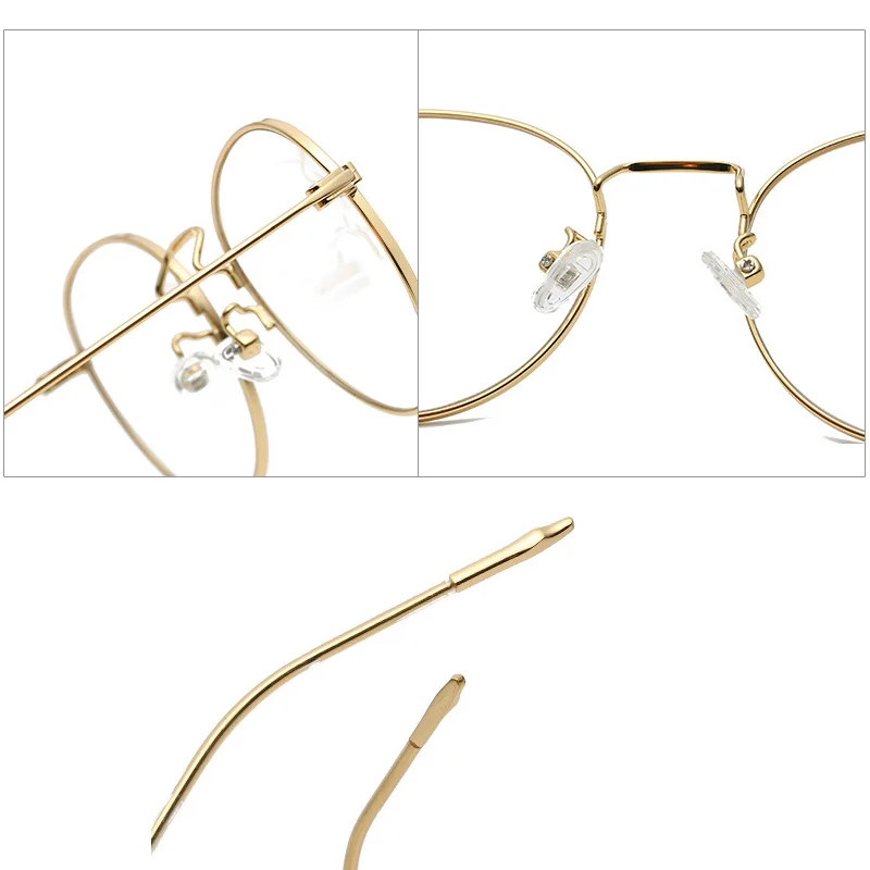 VEGA Eyewear ретро Овальный анти синий светильник очки из розового золота