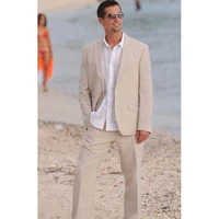 2021 new summer linen mens suit 2 button beach wedding ball dress groom wear latest design suit jacket mens suit custom