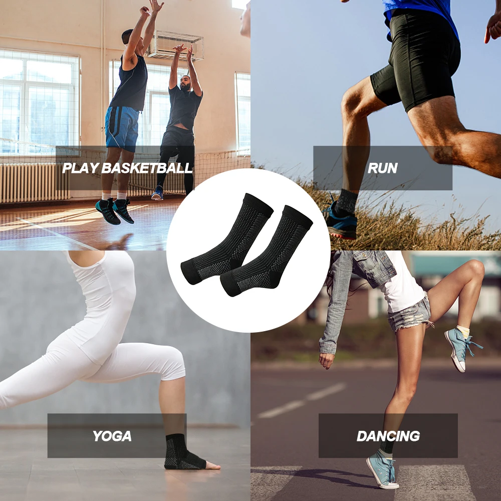 1 пара компрессионных носков для ног Angel Sleeve Plantar Fasciitis анти усталость мужчин и