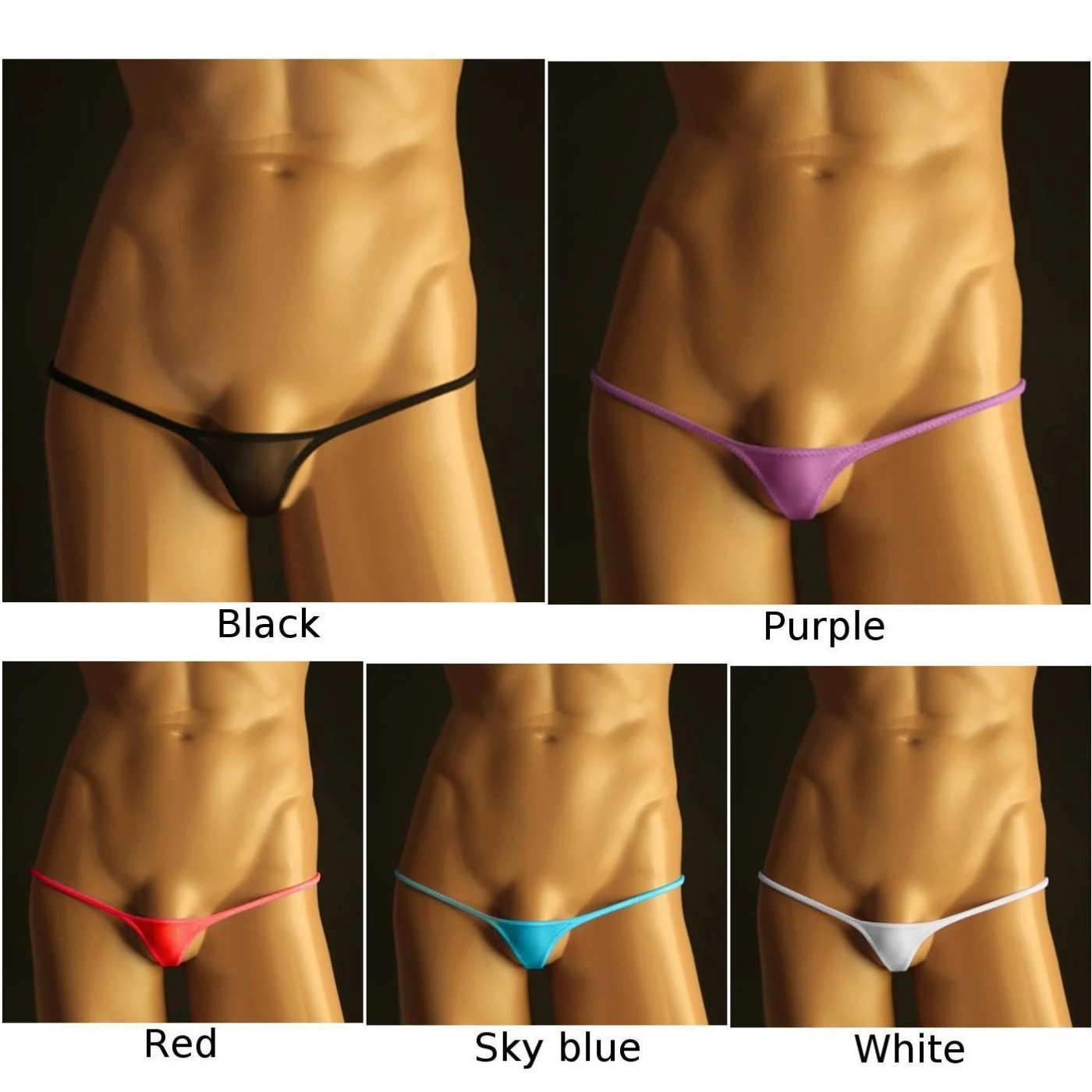 Трусы-стринги мужские с низкой посадкой пикантное нижнее белье Т-образным